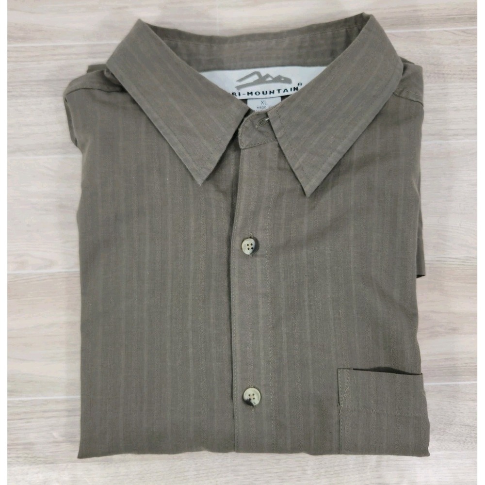 Tri-Mountain Men's Recruit Short Sleeve Shirt - Khaki / XL 60% Cotton